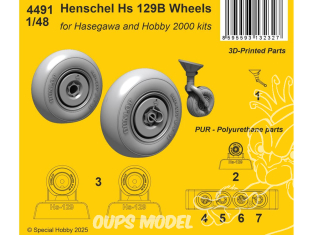 CMK 4491 Roues pour Henschel Hs 129B kits Hasegawa et Hobby 2000 1/48