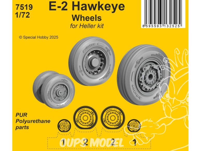 CMK kit resine 7519 Roues E-2 Hawkeye pour Heller 1/72