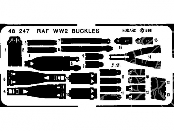 EDUARD photodecoupe avion 48247 Harnais RAF WWII 1/48