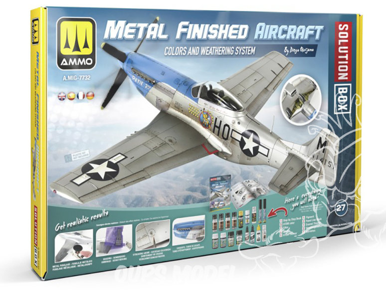 MIG Solution Box 7732 Avions finition métallique Couleurs et Vieillissement - Livre Français (multilangues)