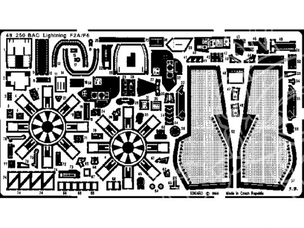 EDUARD photodecoupe avion 48250 BAC Lightning F2A/F6 1/48