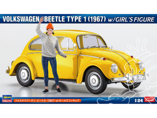 Hasegawa maquette voiture 52420 Volkswagen Coccinelle 1967 avec figurine de fille 1/24
