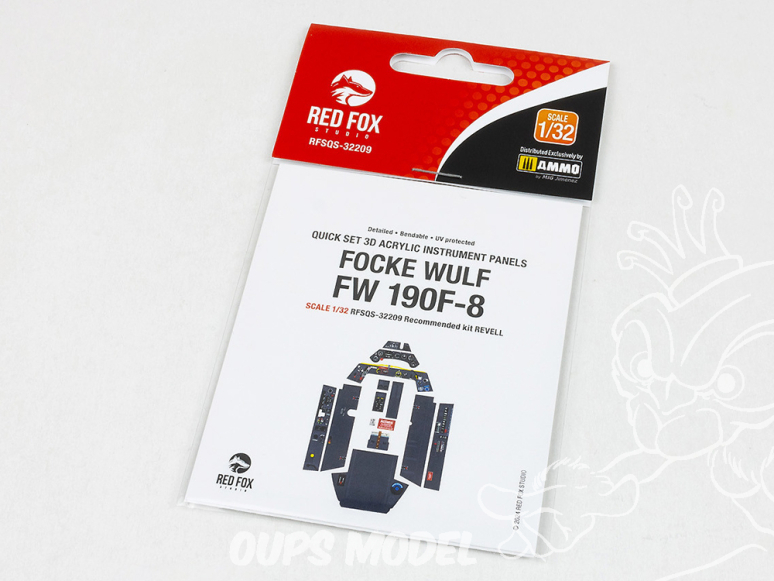 Red Fox Studio Tableaux de bord 3D avion RFQS-32209 Focke Wulf Fw 190F-8 Revell 1/32