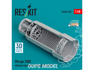 ResKit avion RSU48-0392 BUSE D'ÉCHAPPEMENT MIRAGE 2000 POUR KIT ITALERI/KINETIC IMPRIMÉE EN 3D 1/48