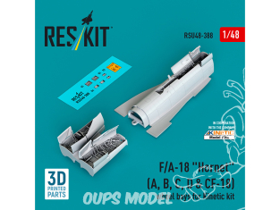 ResKit avion RSU48-0388 F/A-18 HORNET A, B, C, D et CF-18 PORTES DE ROUES POUR KIT KINETIC IMPRIMÉ EN 3D 1/48