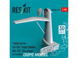 ResKit hélico RSU48-0454 Queue repliée pour CH-53E Super Stallion MH-53E Sea Dragon kit Academy imprimé 3D 1/48