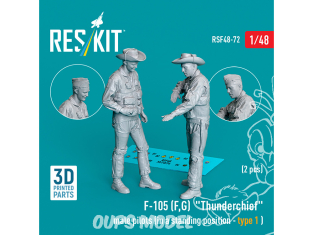ResKit Figurine RSF48-0072 F-105F, G THUNDERCHIEF PILOTES HOMMES EN POSITION DEBOUT TYPE 1 2 PIÈCES IMPRIMÉES EN 3D 1/48