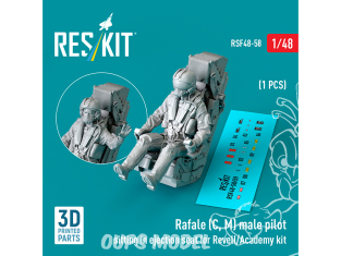 ResKit Figurine RSF48-0058 Pilote de Rafale C, M assise sur un siège éjectable pour kit Revell/Academy 1pièce imprimé 3D 1/48