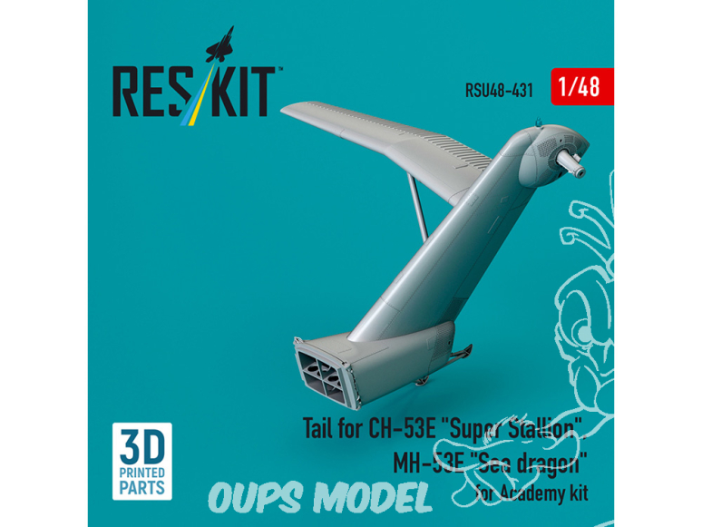 ResKit hélico RSU48-0431 Queue pour CH-53E Super Stallion MH-53E Sea dragon pour kit Academy imprimé en 3D 1/48