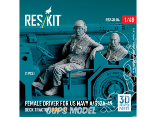 ResKit Figurine RSF48-0084 Conducteur masculin pour tracteur de pont US NAVY A/S32A-49 scène 1 1 piéce imprimé en 3D 1/48