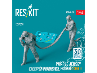 ResKit Figurine RSF48-0028 Maillot violet équipe de ravitaillement scène moderne 1 2pièces imprimées en 3D 1/48