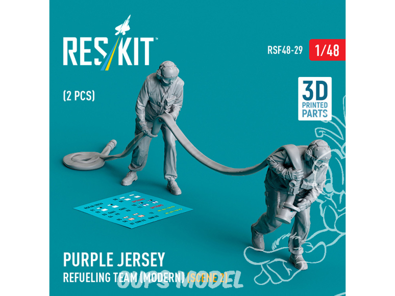 ResKit Figurine RSF48-0029 Maillot violet équipe de ravitaillement scène moderne 2 2pièces imprimées en 3D 1/48