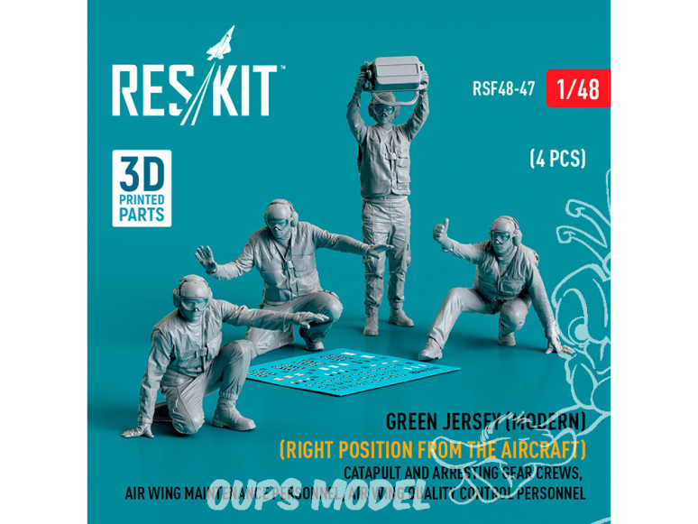 ResKit Figurine RSF48-0047 Maillot vert Moderne Position droite depuis l'avion Catapulte 1/48