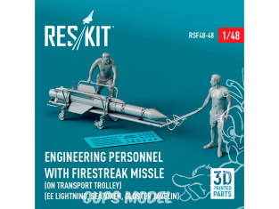 ResKit Figurine RSF48-0048 Personnel d'ingénierie missile Firestreak chariot de transport 1/48
