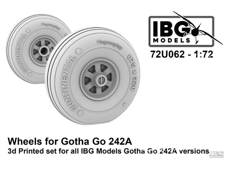 IBG maquette Avion 72U062 Roues pour Gotha Go-242A 1/72