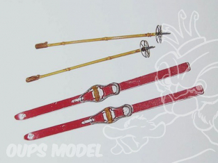 Plus Model accessoire el040 2 Paires de Skis et 2 paires de batons 1/35