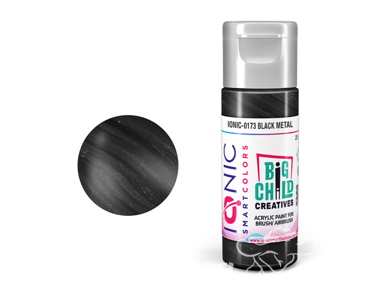 IONIC MIG peinture acrylique 0173 Noir métal - Black Metal 20ml