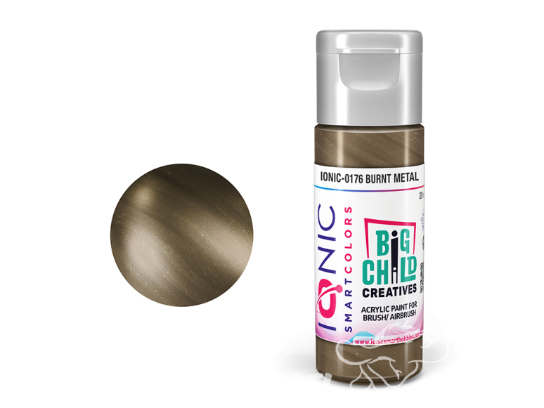 IONIC MIG peinture acrylique 0176 Métal brûlé - Burnt metal 20ml
