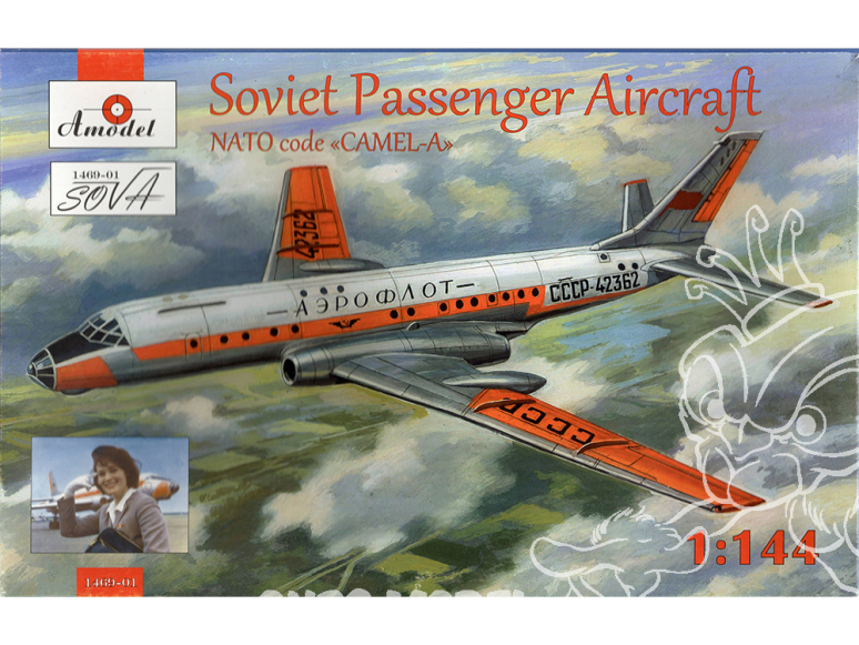 Amodel maquettes avion 1469-1 TUPOLEV Tu-104 Nato code Camel A 1/144