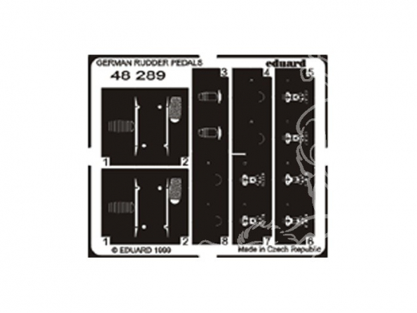 EDUARD photodecoupe avion 48289 Pedales de palonniers Allemande 1/48