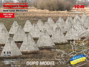Icm maquette voiture 35746 « Dents de dragon ». Obstacles antichars 1/35