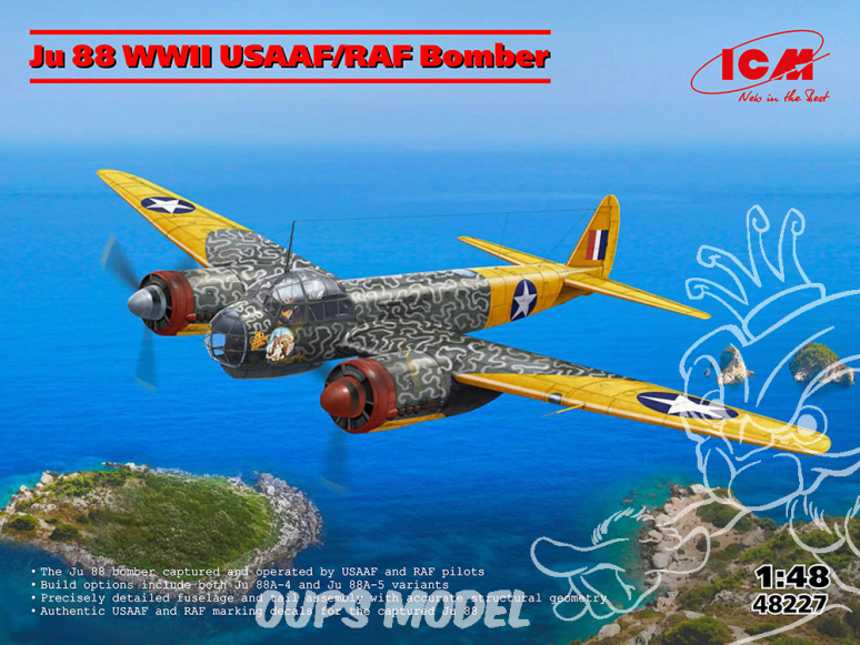 Icm maquette avion 48227 Bombardier Ju 88 de l'USAAF/RAF de la Seconde Guerre mondiale 1/48