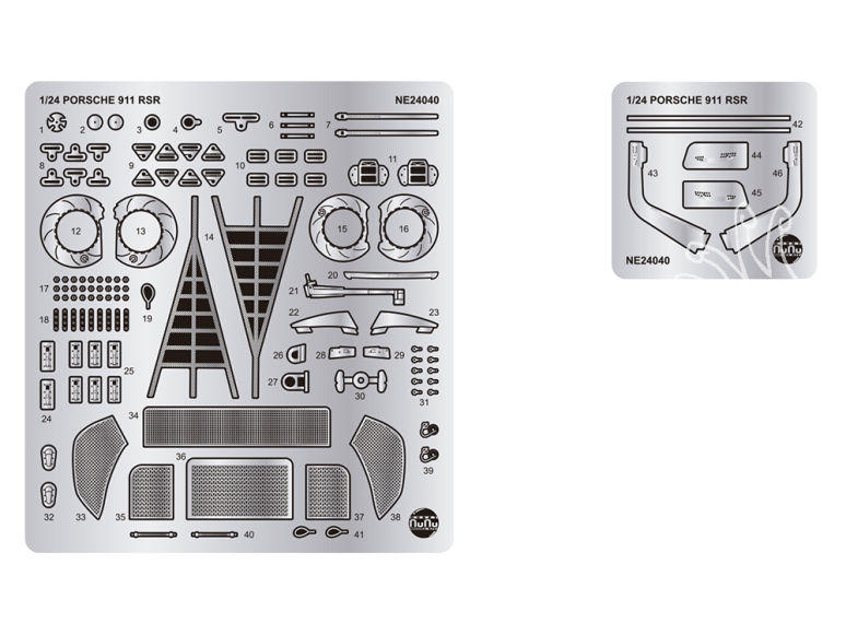 NuNu kit d'amelioration pour voiture NE24040 Porsche 911 RSR 2018 Le Mans GTE Vainqueur 1/24