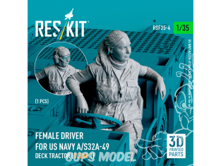 ResKit Figurine RSF35-0004 Conductrice pour tracteur de pont US NAVY A/S32A-49 scène 1 1 piéce imprimé en 3D 1/35
