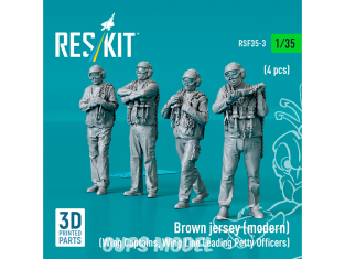 ResKit Figurine RSF48-0003 Maillot marron moderne capitaines d'escadre sous-officiers principaux de ligne d'escadre 4p 3D 1/35