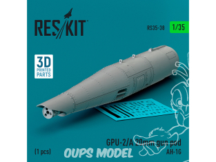 ResKit kit armement Helico RS35-0038 GPU-2/A 20MM GUN POD 1 PCS IMPRIMÉ EN 3D 1/35
