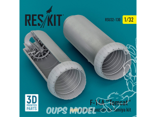 ResKit amelioration RSU32-0130 Tuyères d'échappement ouvertes F-14A "Tomcat" pour kit Tamiya (Impression 3D) 1/32