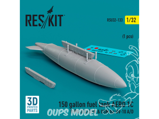 ResKit amelioration RSU32-0133 Réservoir carburant de 50 gallons AERO 1C FPU-3/A USN & USM pour OV-10 A/D 1p 3D 1/48