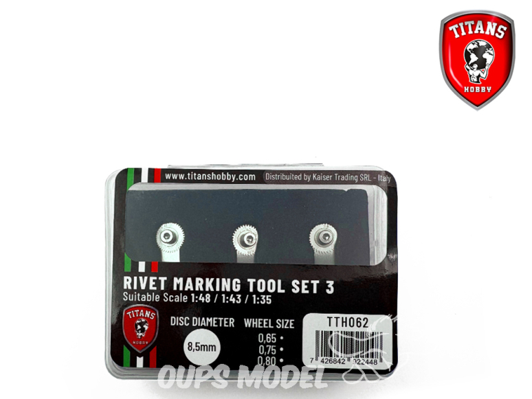 Titans Hobby outillage TTH062 Outils à faire les rivets Set 3 diamètre 8,5mm