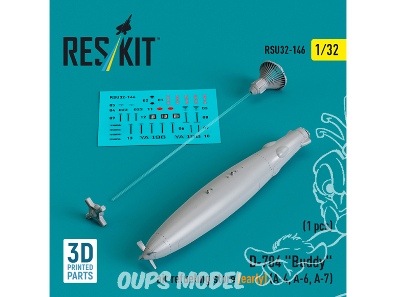 ResKit amelioration RSU32-0146 Magasin de ravitaillement en vol D-704 « Buddy » (ancien modèle) (1 pièce) (imprimé en 3D) 1/48