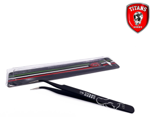 Titans Hobby outillage TTH051 Pince de précision 4 avec pointe courbe fine - Tweezer