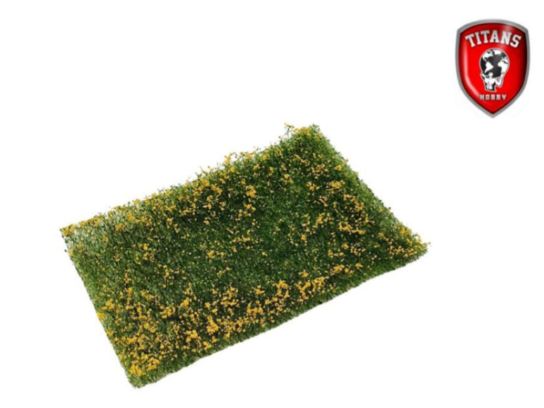 Titans Hobby végéation TTH323 Prairie fleurie 10 x 15cm Longueur 15mm - Fleurs jaunes