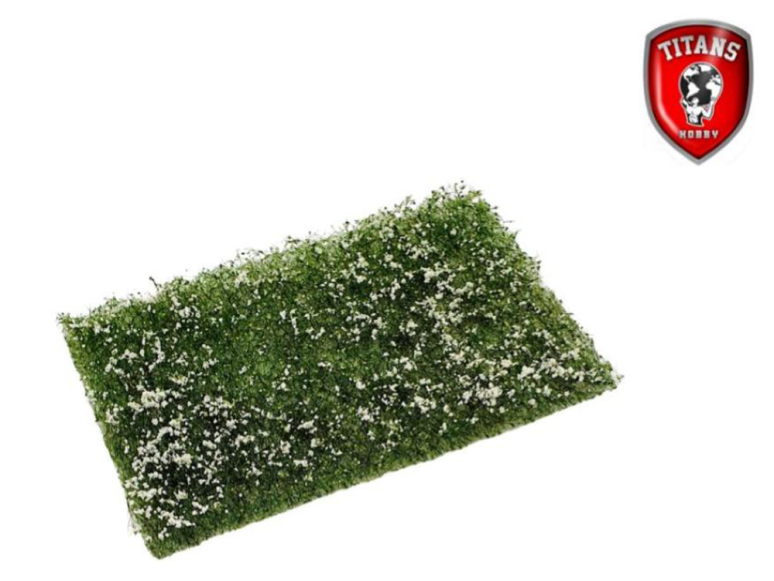 Titans Hobby végéation TTH322 Prairie fleurie 10 x 15cm Longueur 15mm - Fleurs blanches