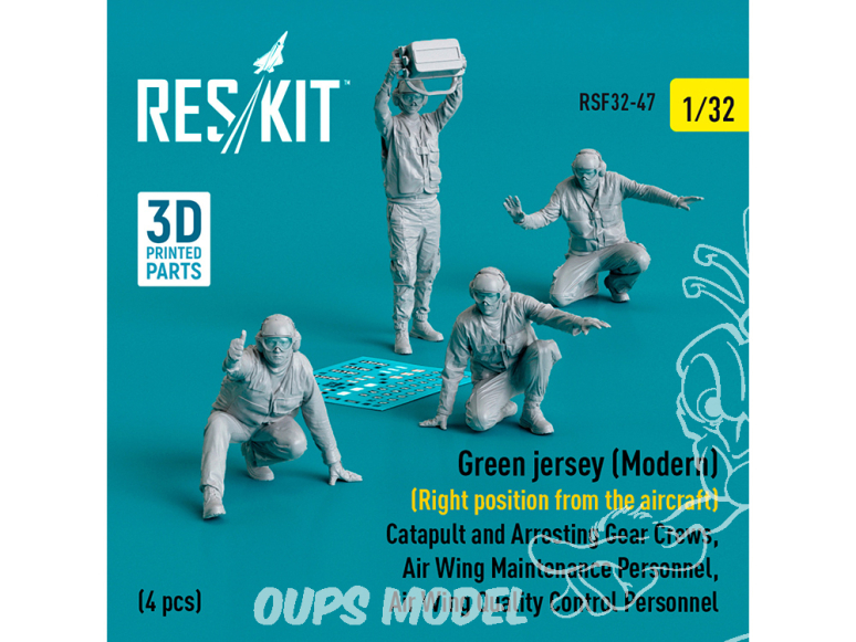 ResKit Figurine RSF32-0047 Maillot vert Moderne Position droite depuis l'avion Catapulte 1/32