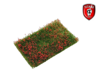 Titans Hobby végéation TTH325 Prairie fleurie 10 x 15cm Longueur 15mm - Fleurs rouges