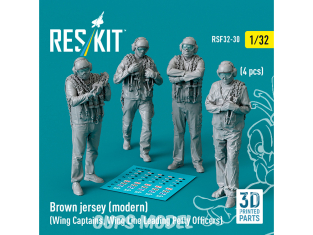 ResKit Figurine RSF32-0030 Maillot marron moderne capitaines d'escadre sous-officiers principaux de ligne d'escadre 4p 3D 1/32