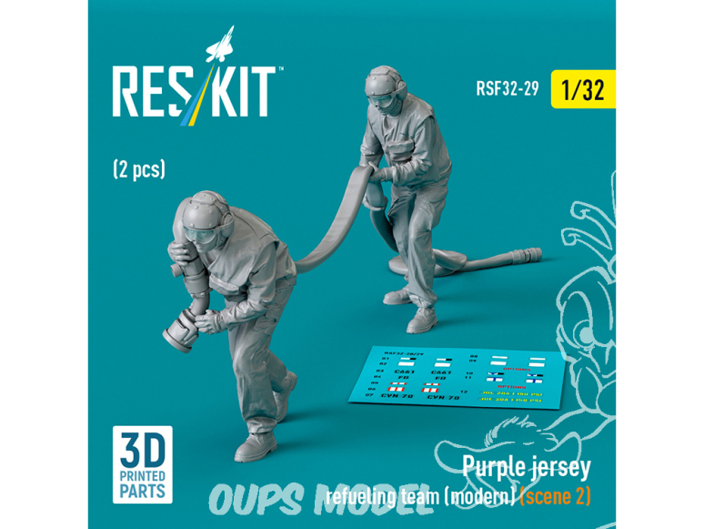 ResKit Figurine RSF32-0029 Maillot violet équipe de ravitaillement scène moderne 1 2pièces imprimées en 3D 1/32