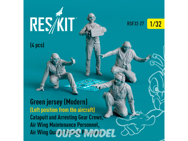 ResKit Figurine RSF32-0027 Maillot vert Moderne Position gauche depuis l'avion Catapulte 1/32