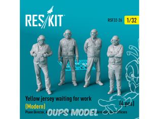 ResKit Figurine RSF32-0026 Maillot jaune Moderne en attente de travail 4 pièces imprimé en 3D 1/32