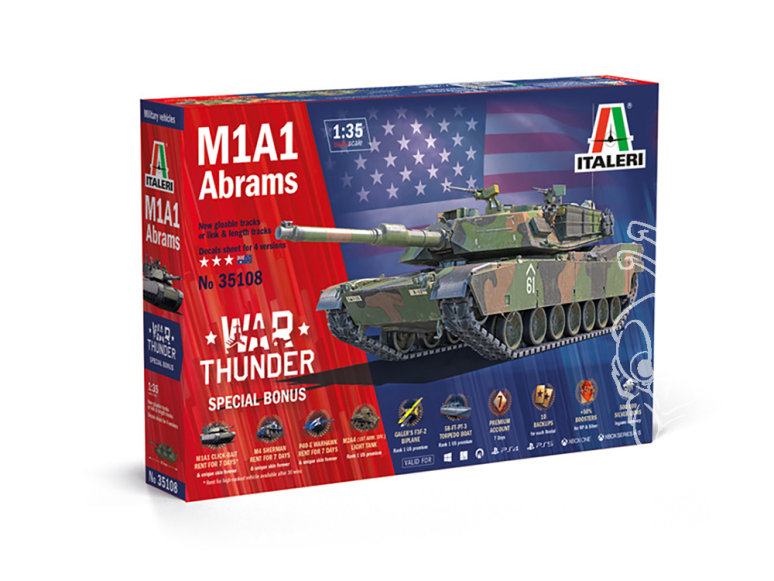 Italeri maquette militaire 35108 M1A1 Abrams - WAR THUNDER 1/35