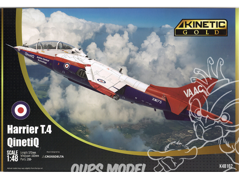 Kinetic maquette avion K48162 Harrier T.4 QinetiQ Kinetic Gold 1/48
