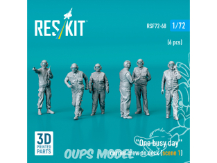 ResKit Figurine RSF72-0068 Équipage du porte-avions sur le pont scène 1 6 pièces imprimées en 3D 1/72