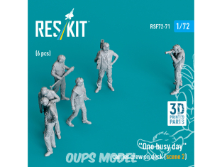 ResKit Figurine RSF72-0071 Équipage du porte-avions sur le pont scène 2 6 pièces imprimées en 3D 1/72