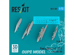 ResKit kit armement Avion RS72-0501 Pylônes pivotants pour F-111C avec LAU-105 4 pièces 1/72