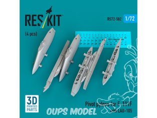 ResKit kit armement Avion RS72-0502 Pylônes pivotants pour F-111C avec LAU-105 4 pièces 1/72