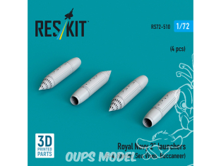 ResKit kit armement Avion RS72-0510 Lanceurs Royal Navy 2" 4 pièces imprimés en 3D 1/72